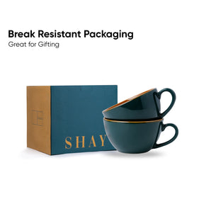 Teal Green Cappuccino Cup Set of 2 | 250ml | Barista Collection