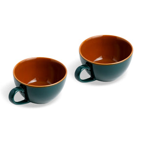 Teal Green Cappuccino Cup Set of 2 | 250ml | Barista Collection