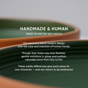 Stackable Ceramic Pasta Bowl Set 2 Pcs | Klay Green | 22cm | Deep Ceramic Plates