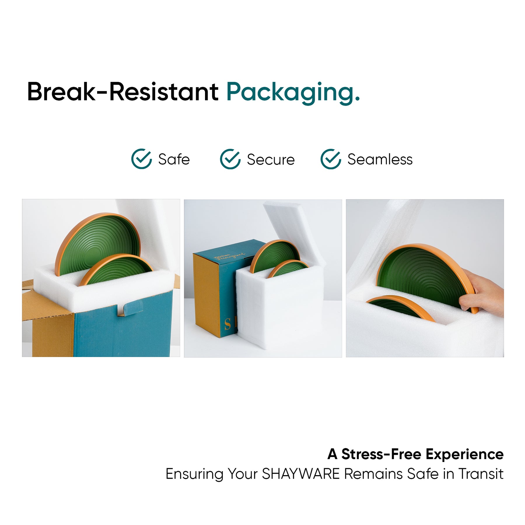 Stackable Ceramic Pasta Bowl Set 2 Pcs | Klay Green | 22cm | Deep Ceramic Plates
