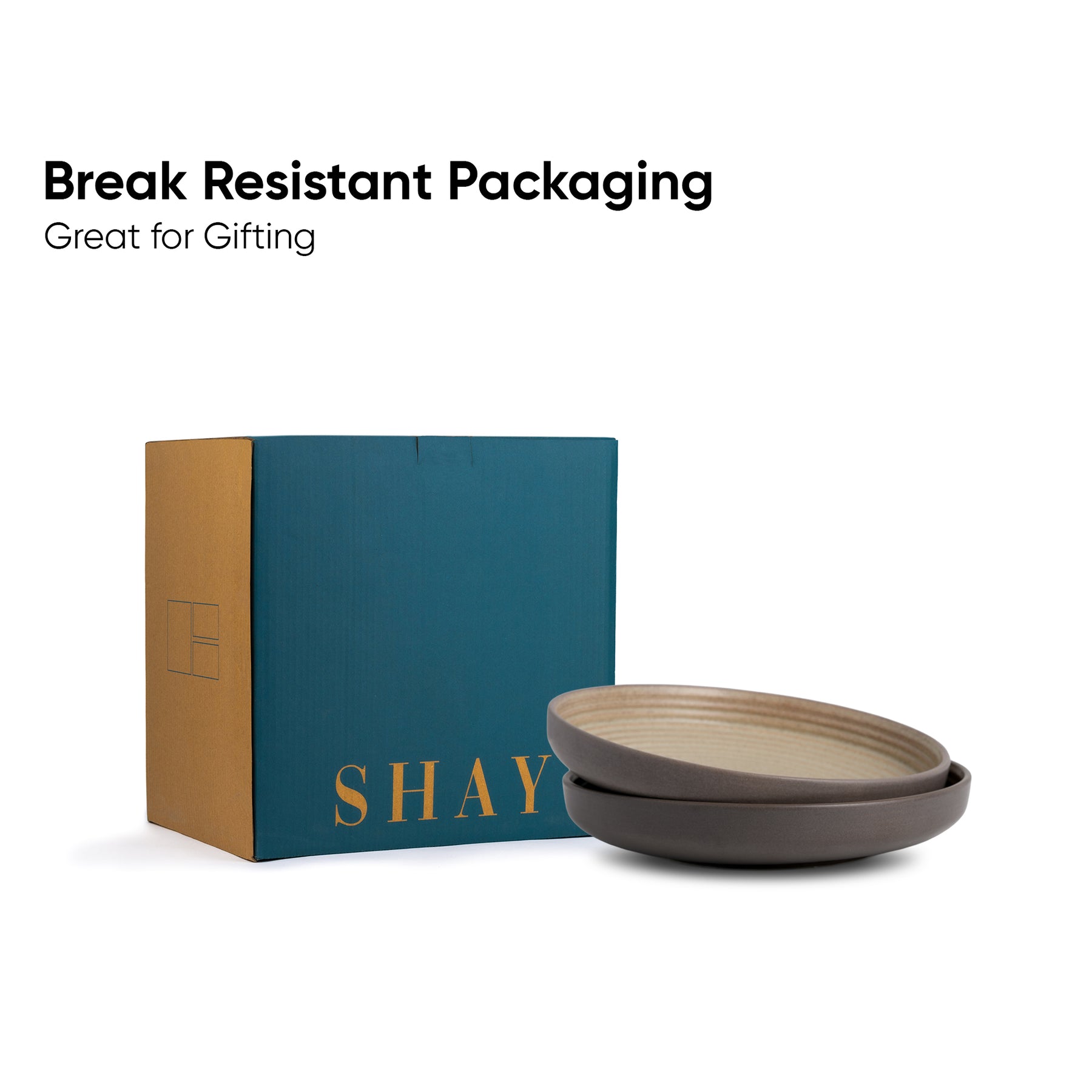 Ceramic Pasta Bowl | Klay Collection | Set of 2 | Stackable | Grey