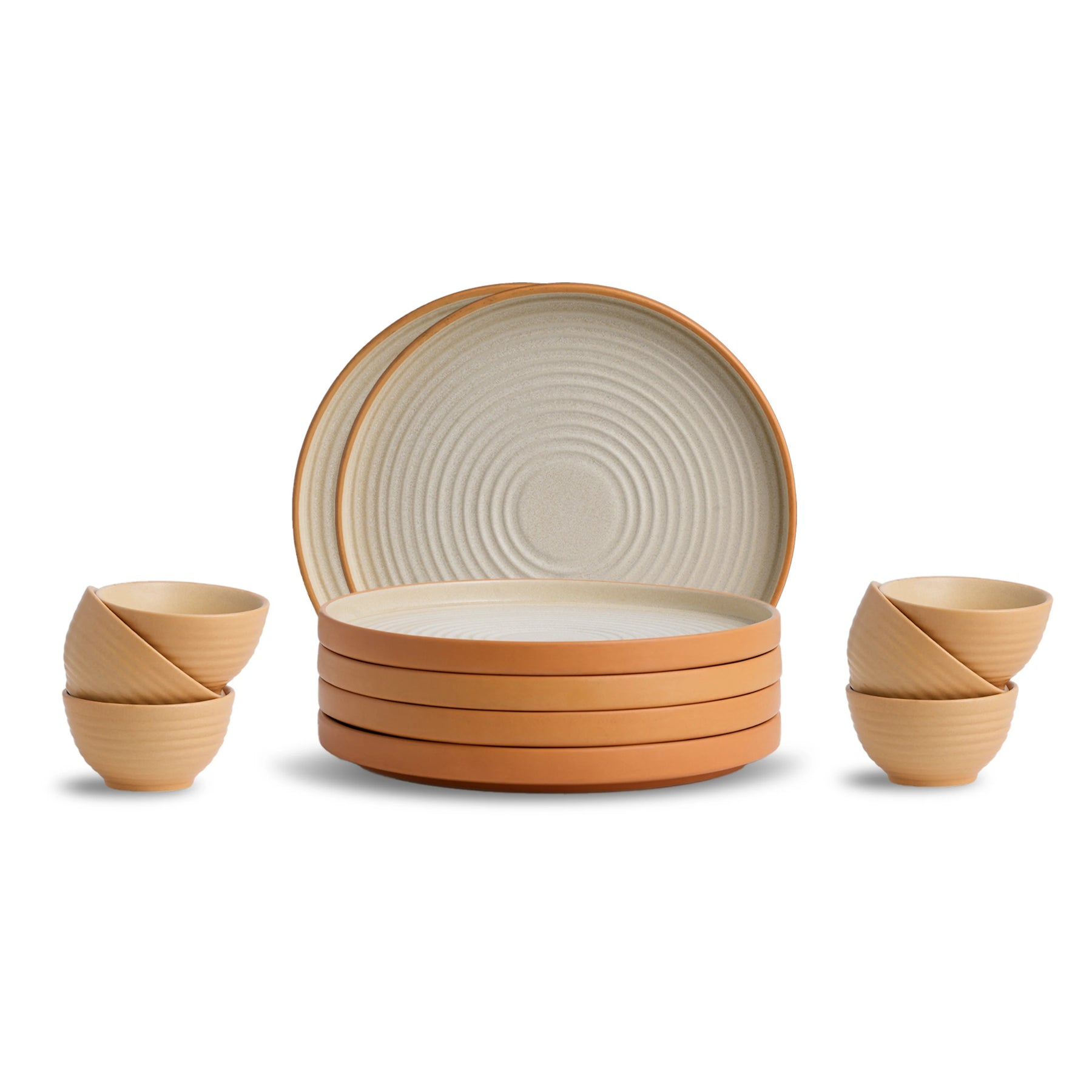 Ceramic Dinner Set | Klay Collection | 12 Pieces | Klay Green | Matte Finish