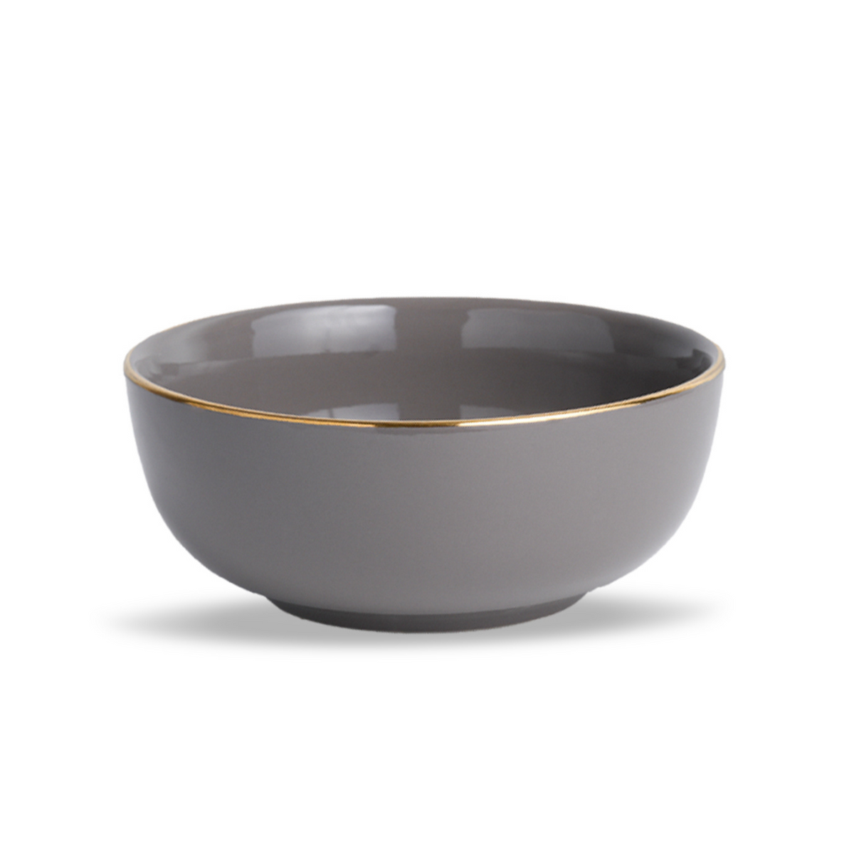 Ceramic Serving Bowl, 1500ml – Grey Gold | Glossy Finish | Large Size Bowl | Goldline Collection