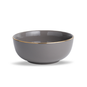 Ceramic Serving Bowl, 1500ml – Grey Gold | Glossy Finish | Large Size Bowl | Goldline Collection