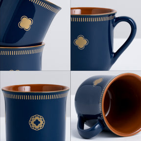 Royal Tea Cup Set, Set of 6, Blue, 180ml | Floral Print
