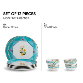 Ceramic Dinner Set | Nargis Collection | 12 Pieces | Floral