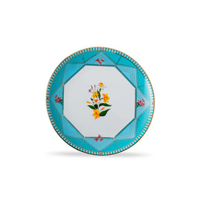 Decorative plate with floral design on a white background