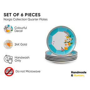 Ceramic Quarter Plates – Set of 6 – Nargis