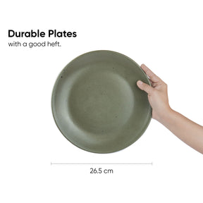 Ceramic Dinner Plates Set, 6 Pieces | Earth Collection | Olive