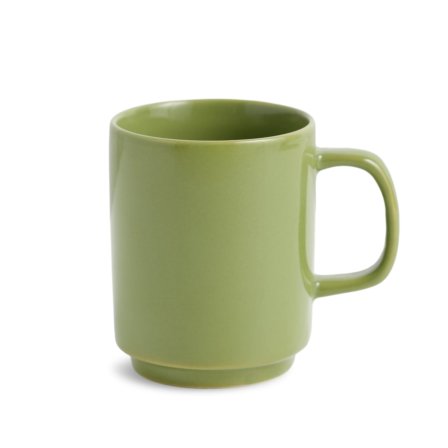 Green mug on a white background
