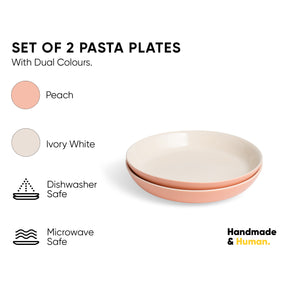 Stoneware Salad Plate Set – 22cm | Set of 2 | Pink Ivory
