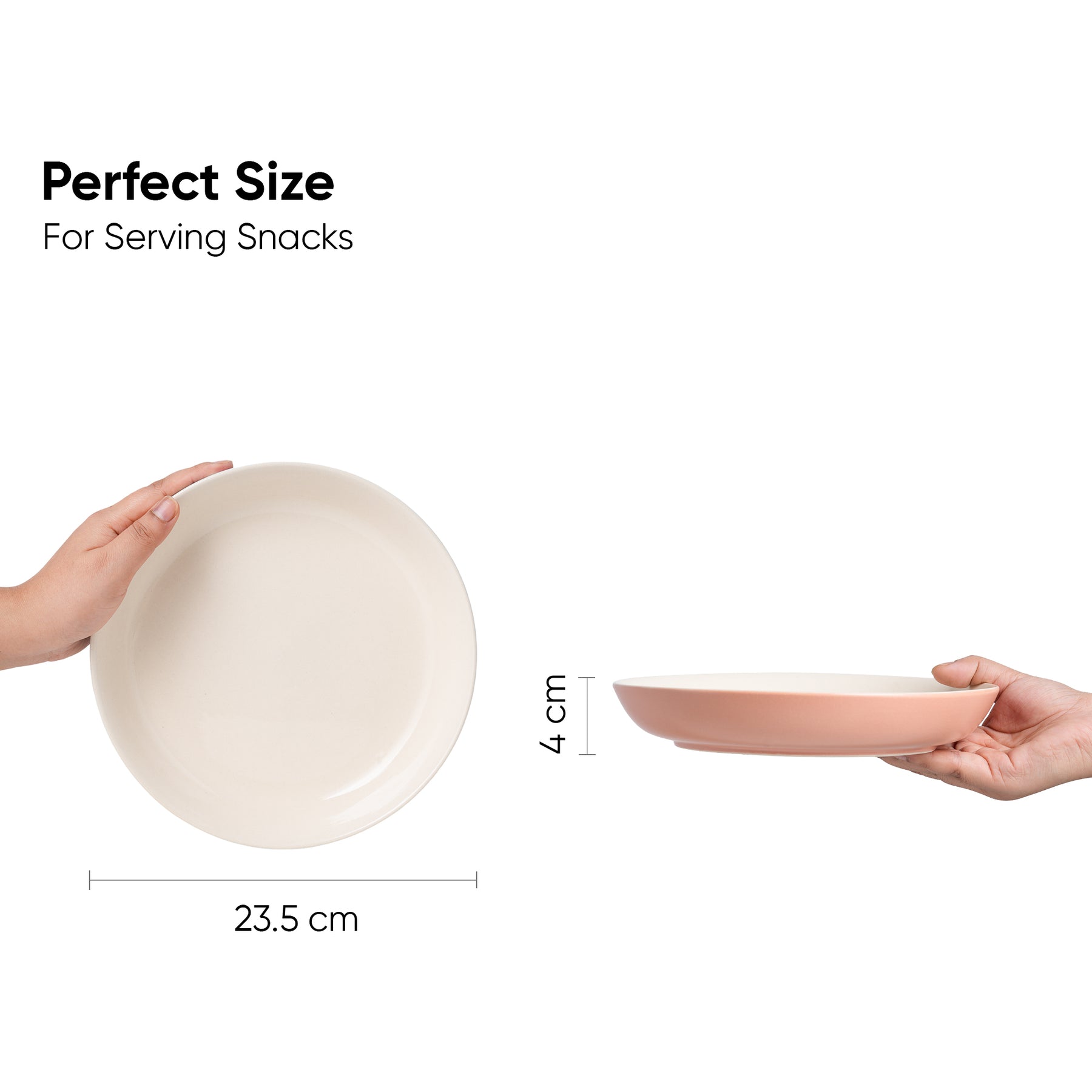 Stoneware Salad Plate Set – 22cm | Set of 2 | Pink Ivory
