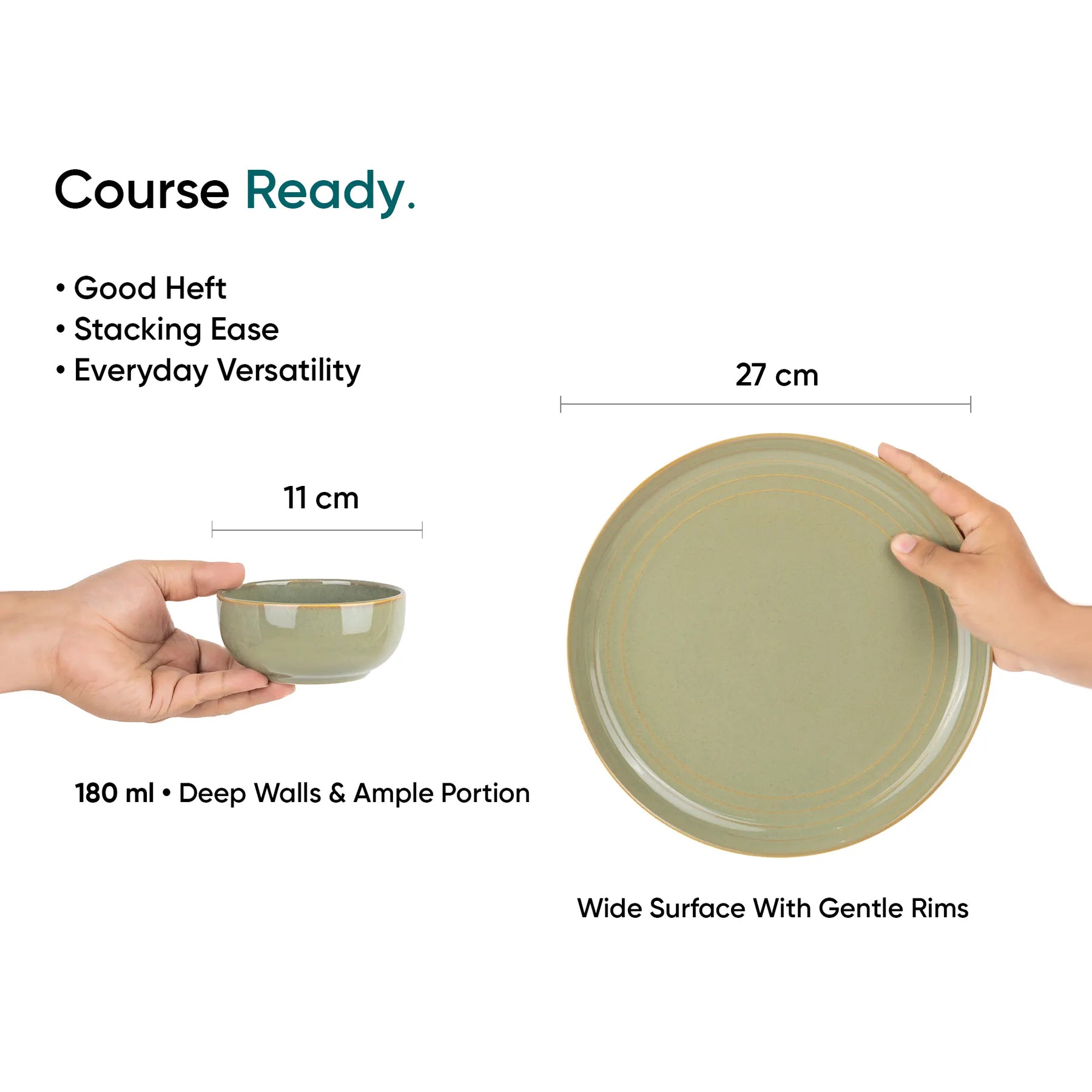 Ceramic Dinner Set | Flow Collection | 12 Pieces | Pista