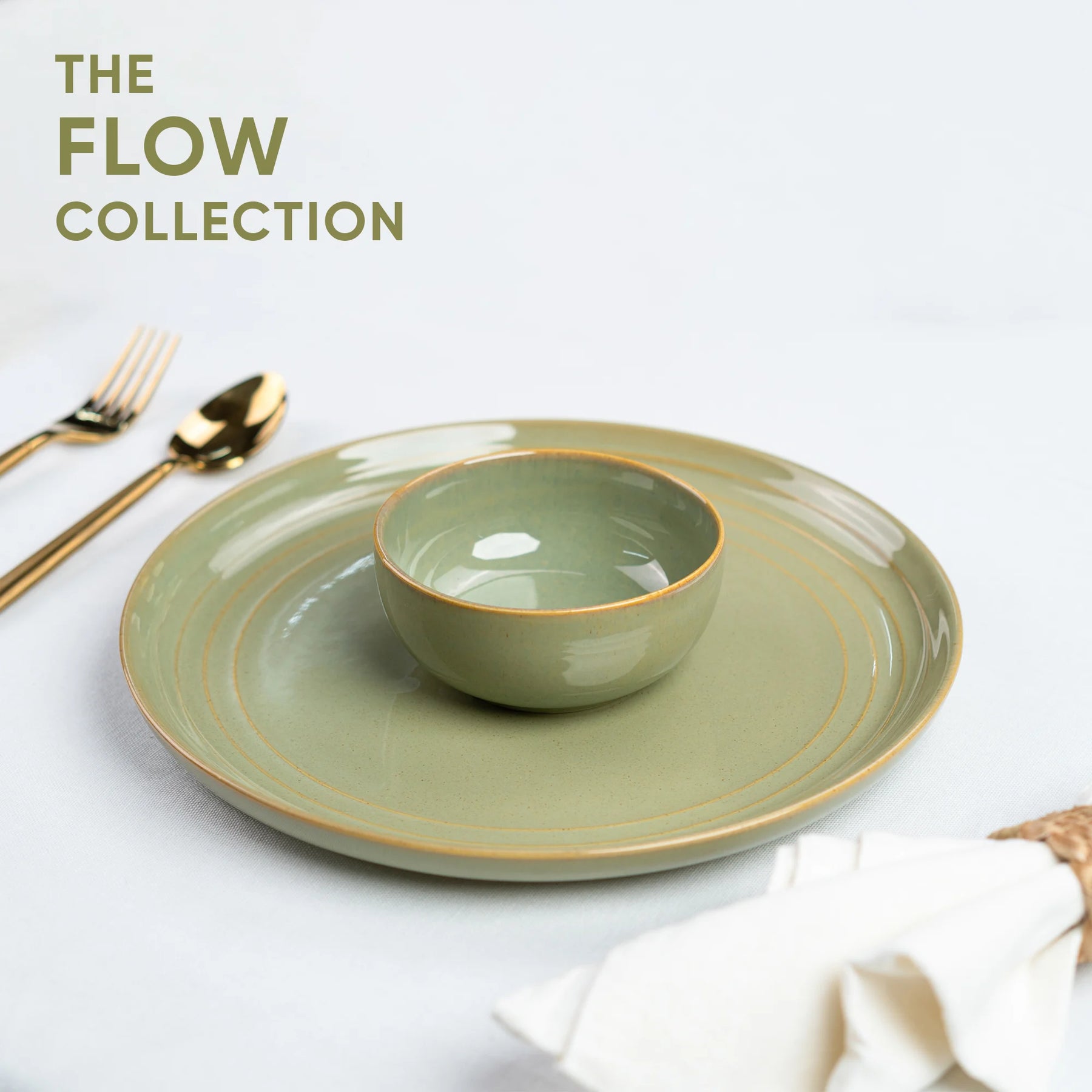 Ceramic Dinner Set | Flow Collection | 12 Pieces | Pista