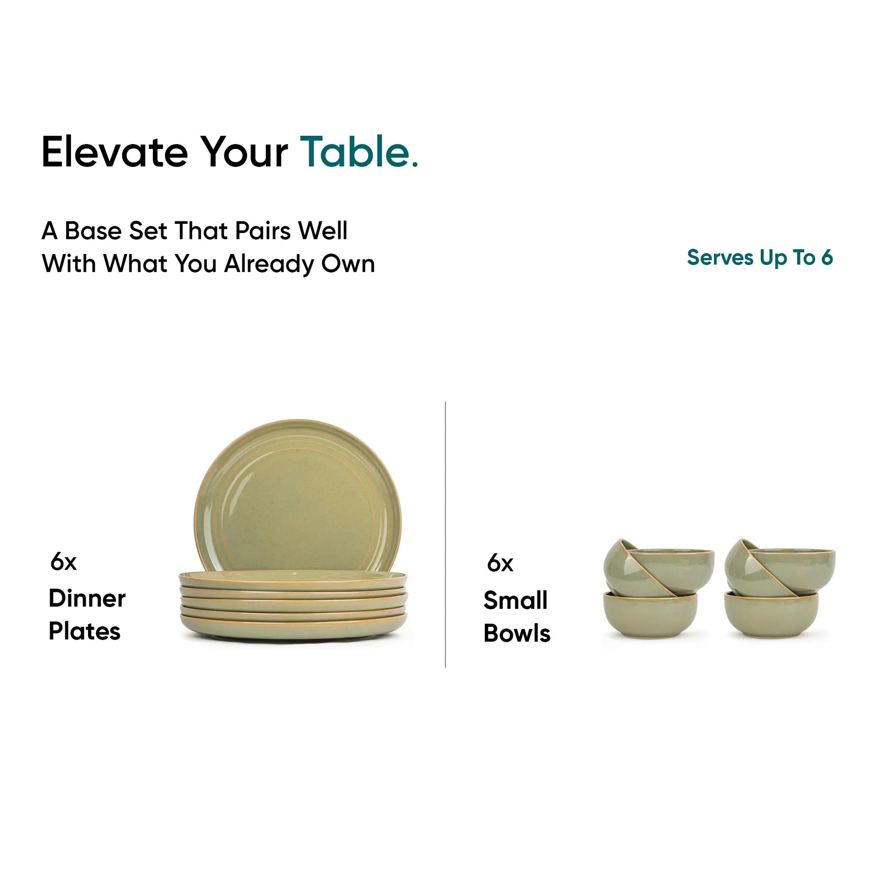 Ceramic Dinner Set | Flow Collection | 12 Pieces | Pista