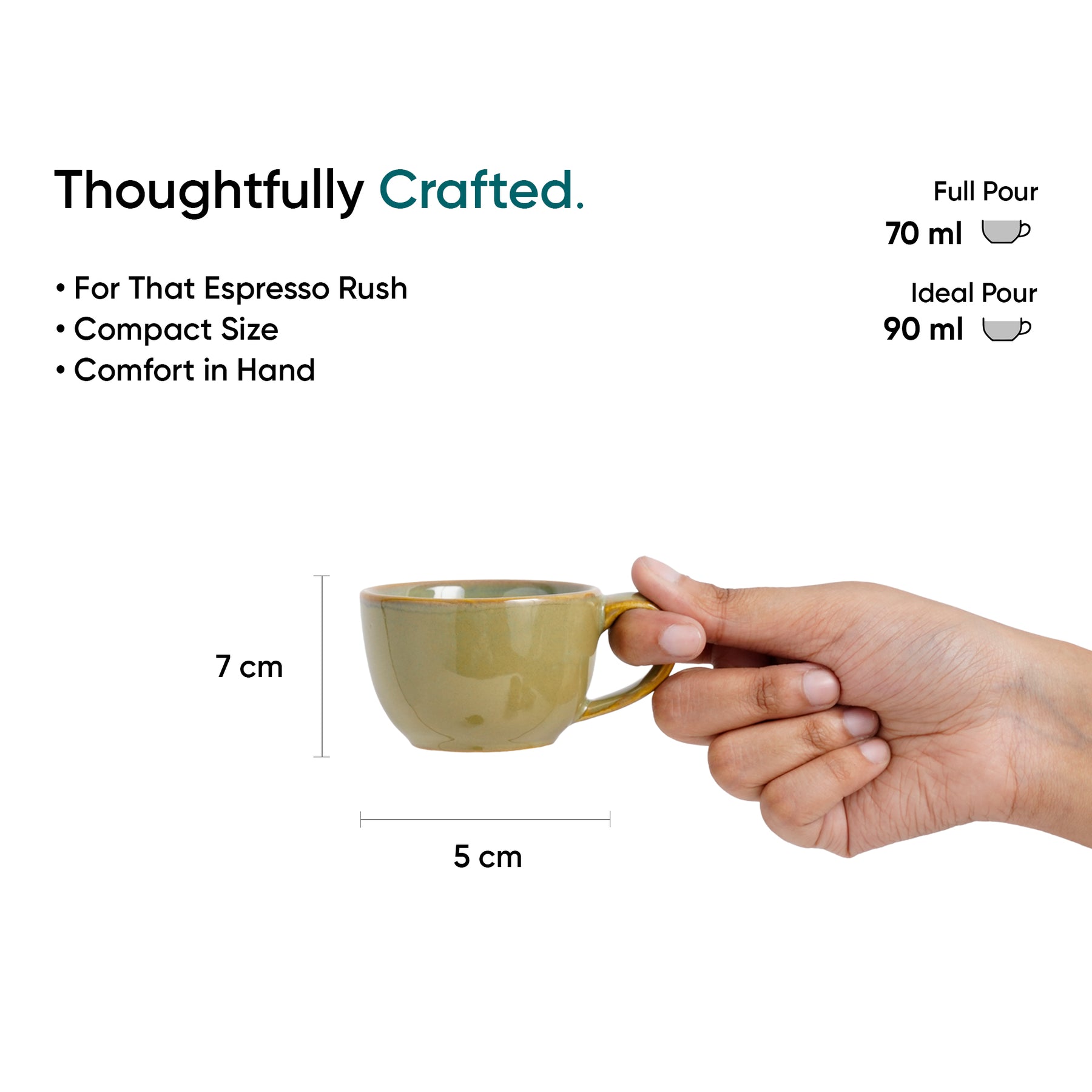 Ceramic Espresso Cup  Saucer Set | Set of 2 | 100ml