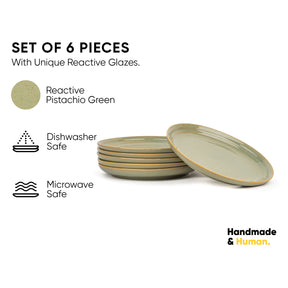 Ceramic Quarter Plates Set of 6 | Glossy Finish | Snack & Dessert Plates | Small Plates for Serving