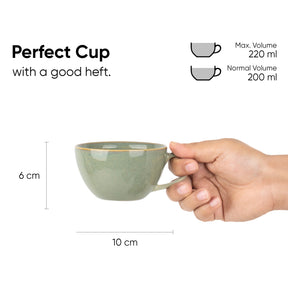 Self Reactive Coffee Cup Saucer Set, 250ml | Ceramic Mug | Glossy Finish