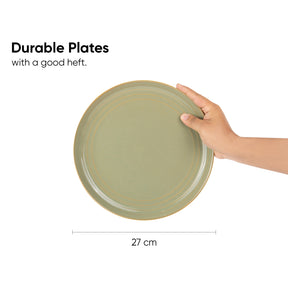 Ceramic Dinner Plates Set, 6 Pieces | Self Reactive Collection | Glossy Finish