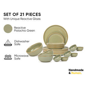 Self Reactive Ceramic Dinner Set of 21