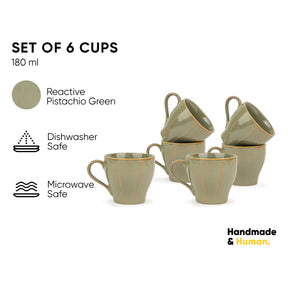 Ceramic Tea Cup Set of 6, 180ml – Self Reactive Collection