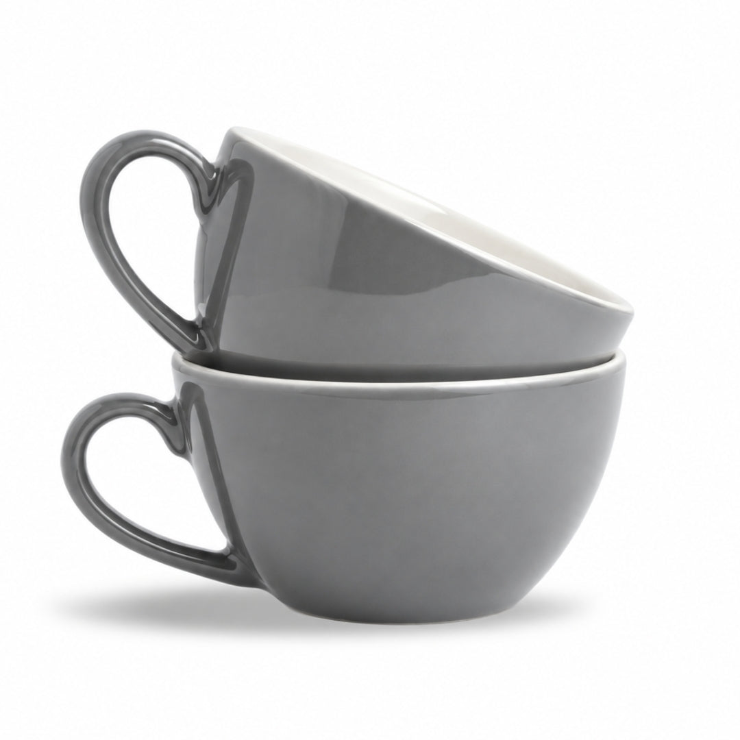 Grey Ceramic Cappuccino Cups – 250 ML | Set of 2