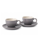 Grey Ceramic Espresso Cup & Saucer Set of 2 – 90 ML