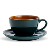 Teal Green Ceramic Cappuccino Cup & Saucer – 250 ML