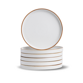White Japandi Quarter Plates Set of 6 | Matte Finish | Snack & Dessert Plates