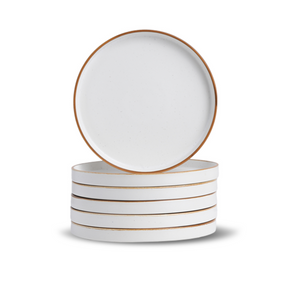 White Japandi Quarter Plates Set of 6 | Matte Finish | Snack & Dessert Plates