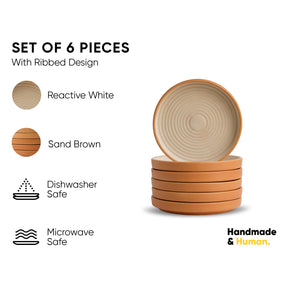 Ceramic Quarter Plates Set – 6 Pieces | Klay White