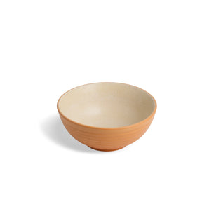 Ceramic bowl with a two-tone design on a white background