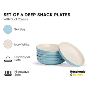 Snack Plates Set of 6 – Sky Blue