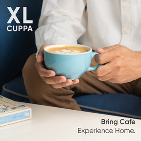 Large Sky Blue  Ceramic Coffee Cup Set 320ml | XL Cuppa Collection