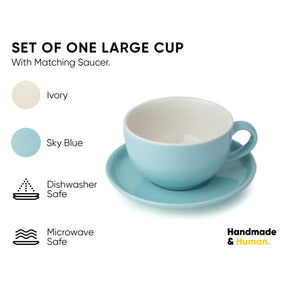 Ceramic Cappuccino Cup & Saucer Set – XL Cuppa