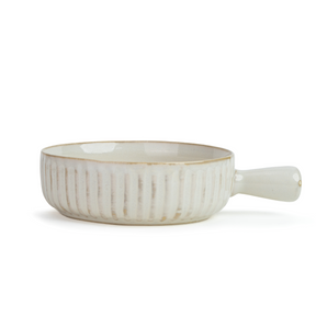 Ceramic Pasta Bowl with Handle – Off White, 17cm | Reactive Glaze