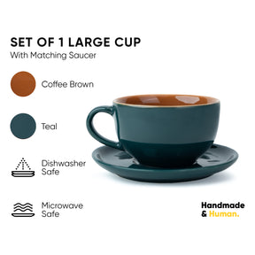 Ceramic Cappuccino Cup & Saucer Set – XL Cuppa