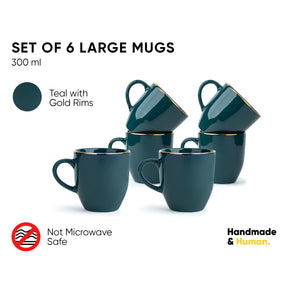 Ceramic Coffee Mug Set – Gold Line