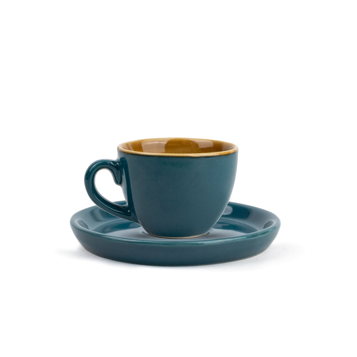 Ceramic Espresso Cup and Saucer Set of 2 | 100ml | Glossy Finish | Microwave Safe