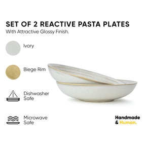 Ceramic Pasta Bowl Set of 2 – Self Reactive Collection