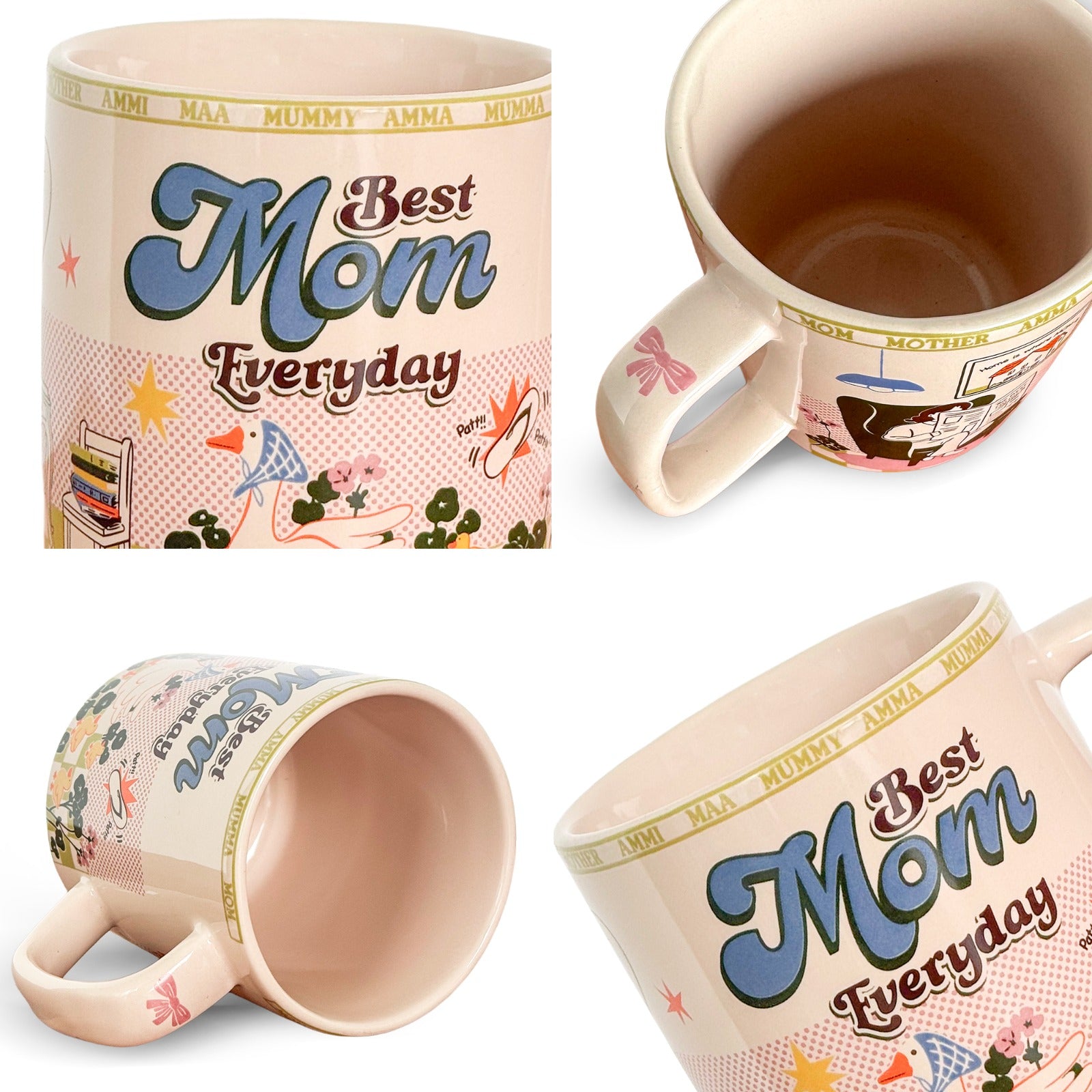 Shay Ceramic Mug, 1 Pc, MOM Mug, 300ml | Glossy Finish | Ceramic Coffee Cup | Porcelain | Microwave Safe | Rise Collection_ For our Mothers