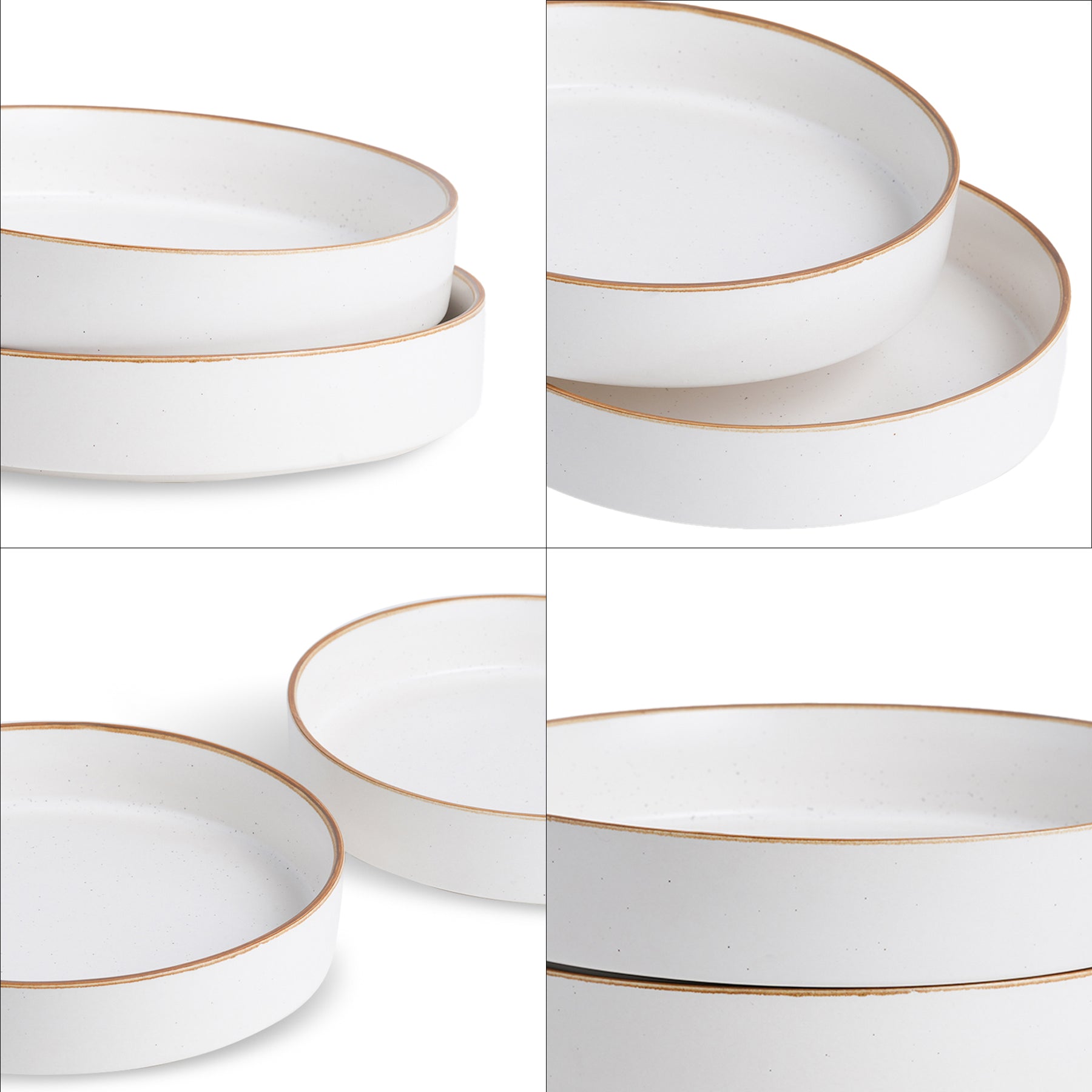 Stackable Ceramic Pasta Bowl Set of 2 Japandi Collection