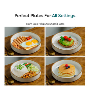 Stackable Ceramic Pasta Bowl Set of 2 Japandi Collection