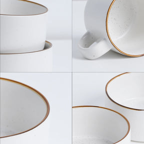 Ceramic Breakfast Set | Japandi Collection | 6 Pieces | White