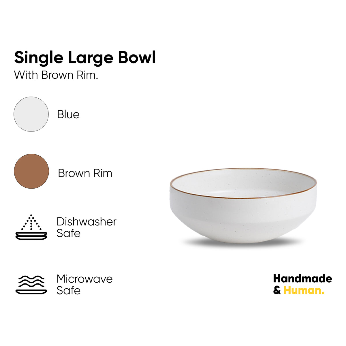 Ceramic Large Serving Bowl, 1500ml | Matte Finish | Japandi Collection