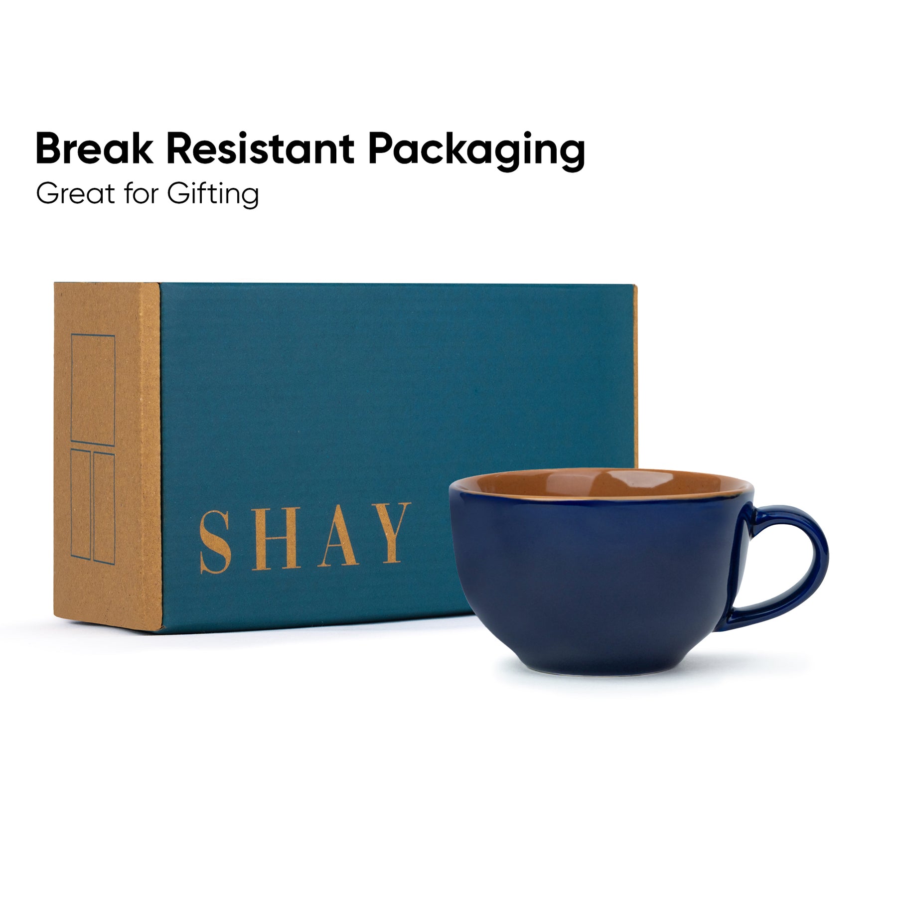 Large Ceramic Coffee Cup 320ml – Dark Blue | XL Cuppa