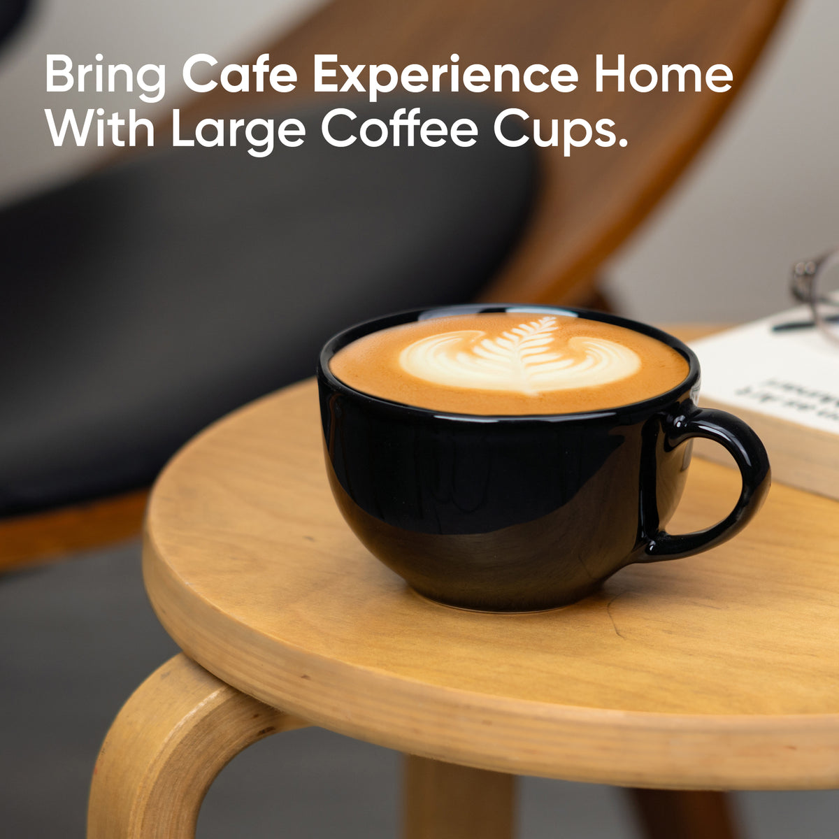 Large Ceramic Coffee Cup 320ml – Black | XL Cuppa