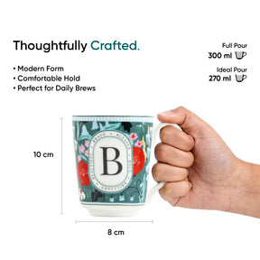 B Ceramic Coffee Mug | 300 ML | Alphabet Collection