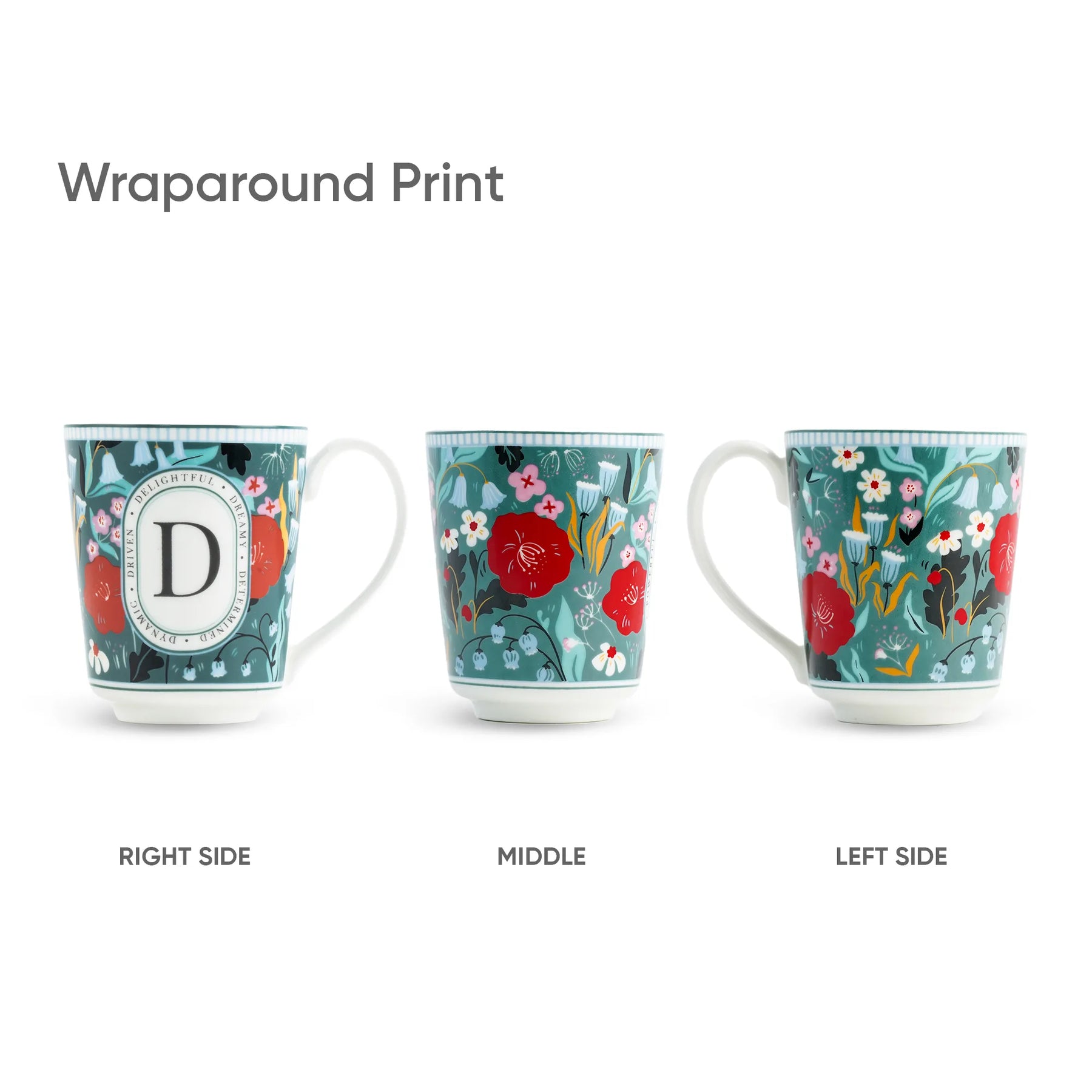 D Ceramic Coffee Mug | 300 ML | Alphabet Collection