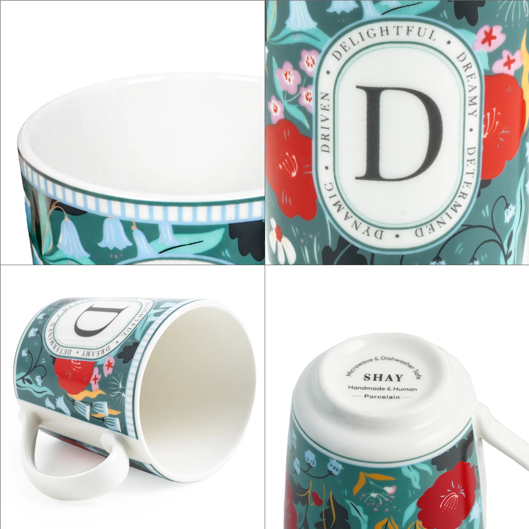 D Ceramic Coffee Mug | 300 ML | Alphabet Collection